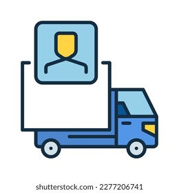 Delivery Truck with Trucker vector concept colored icon or design element