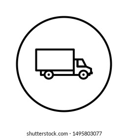 Delivery truck. Universal icon for web and mobile application. Vector illustration on a white background. Editable Thin line.