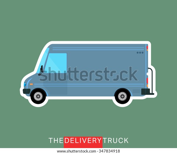 Delivery truck, van, bus isolated. Cargo\
service vehicle. Vector\
illustration