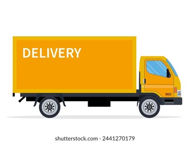 delivery truck van isolated on white background. Online delivery service concept. delivery home and office. Vector illustration in flat style