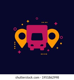 delivery truck, van vector icon