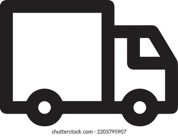 delivery truck, van vector icon illustration isolated on white background - linear, outline and minimalist style.