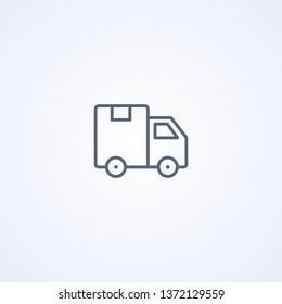 Delivery, truck, vector best gray line icon on white background, EPS 10