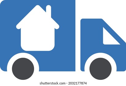 delivery truck vector glyph colour icon