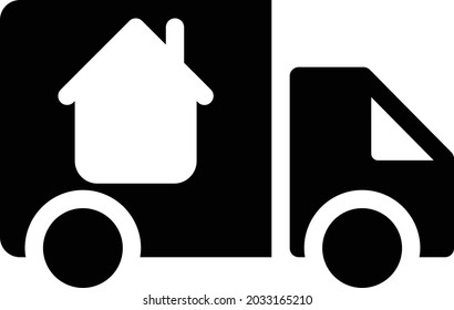 delivery truck vector glyph flat icon