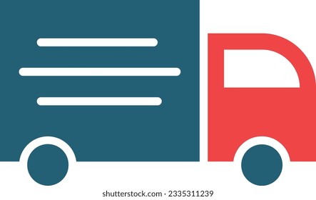 Delivery Truck Vector Glyph Two Color Icon For Personal And Commercial Use.
