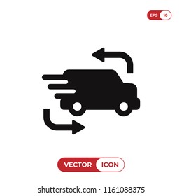 Delivery truck vector icon. Cargo truck sign, delivery van vector illustration