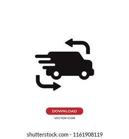 Delivery truck vector icon. Cargo truck sign, delivery van vector illustration