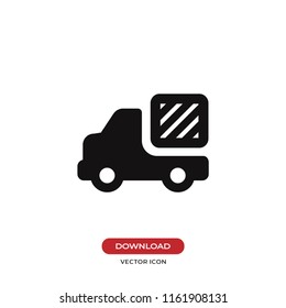 Delivery truck vector icon. Cargo truck sign, delivery van vector illustration