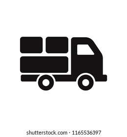 Delivery truck vector icon. Cargo van symbol