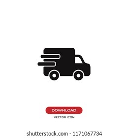 Delivery truck vector icon. Cargo van symbol