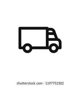 Delivery truck vector icon. Cargo van,logistic symbol. Flat vector sign isolated on white background. Simple vector illustration for graphic and web design.