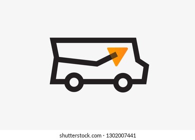 Delivery truck vector icon. Cargo van,logistic symbol.