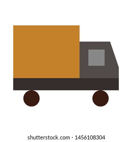 Delivery truck vector icon. Cargo van, logistic symbol. Flat vector sign isolated on white background.