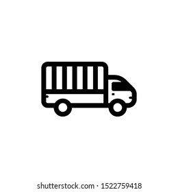 Delivery truck vector icon. Cargo van,logistic symbol. Vector sign isolated on white background. Simple vector illustration for graphic and web design.