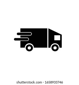 Delivery truck vector icon. Cargo van, logistic symbol. Flat vector sign isolated on white background. Simple vector illustration for graphic and web design.