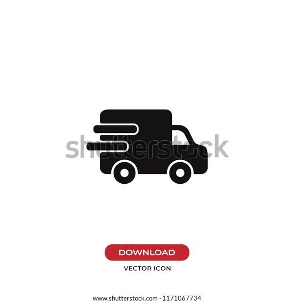 Delivery truck vector\
icon. Cargo van\
symbol