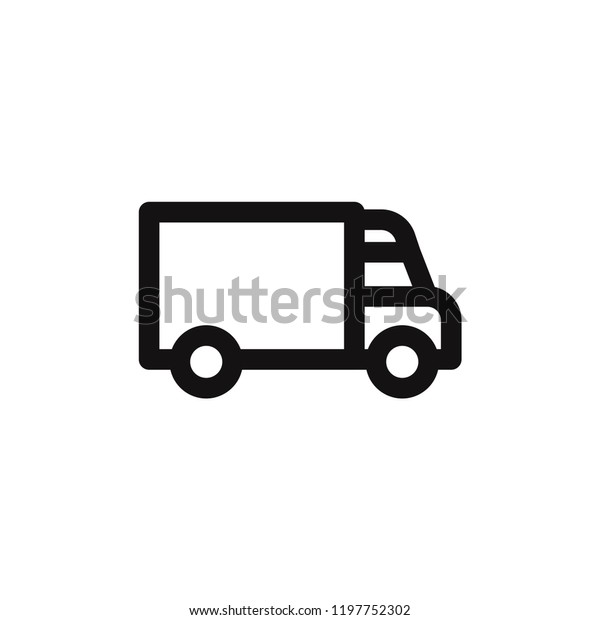Delivery truck vector icon. Cargo\
van,logistic symbol. Flat vector sign isolated on white background.\
Simple vector illustration for graphic and web\
design.