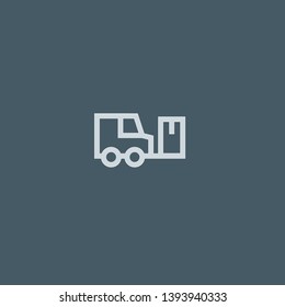Delivery Truck vector icon. Delivery Truck concept stroke symbol design. Thin graphic elements vector illustration, outline pattern for your web site design, logo, UI. EPS 10.
