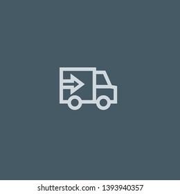 Delivery Truck vector icon. Delivery Truck concept stroke symbol design. Thin graphic elements vector illustration, outline pattern for your web site design, logo, UI. EPS 10.