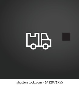 Delivery Truck vector icon. Delivery Truck concept stroke symbol design. Thin graphic elements vector illustration, outline pattern for your web site design, logo, UI. EPS 10.