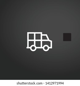 Delivery Truck vector icon. Delivery Truck concept stroke symbol design. Thin graphic elements vector illustration, outline pattern for your web site design, logo, UI. EPS 10.