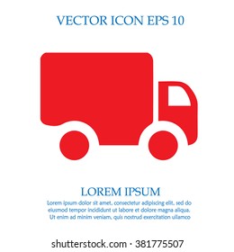 Delivery Truck vector icon EPS 10. Simple isolated silhouette symbol.