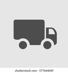Delivery Truck vector icon EPS 10. Simple isolated silhouette symbol.