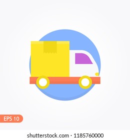 Delivery truck Vector icon. Flat design style. EPS 10.