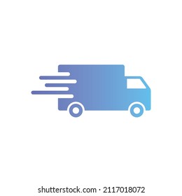 Icono del vector del camión de entrega con gradiente
