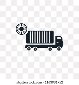Delivery truck vector icon isolated on transparent background, Delivery truck logo concept