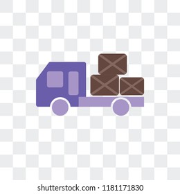 Delivery truck vector icon isolated on transparent background, Delivery truck logo concept