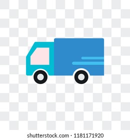 Delivery truck vector icon isolated on transparent background, Delivery truck logo concept