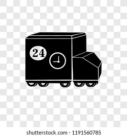 Delivery truck vector icon isolated on transparent background, Delivery truck transparency logo concept