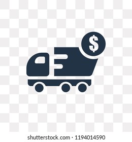 Delivery truck vector icon isolated on transparent background, Delivery truck transparency concept can be used web and mobile