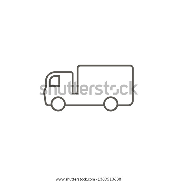 Delivery truck vector icon. Simple\
element illustration from map and navigation concept. Delivery\
truck vector icon. Real estate concept vector\
illustration.