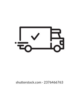 Delivery truck vector icon. Van flat sign design. Truck symbol pictogram. Lorry UX UI icon