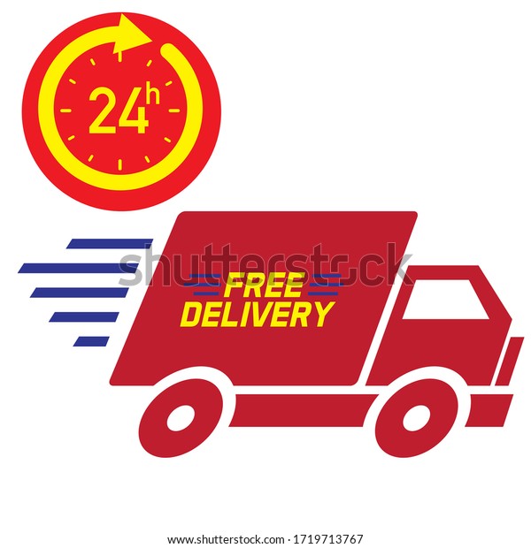 delivery truck\
and delivery. Vector\
illustration