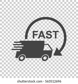 Delivery truck vector illustration. Fast delivery service shipping icon. Simple flat pictogram for business, marketing or mobile app internet concept