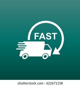 Delivery truck vector illustration. Fast delivery service shipping icon. Simple flat pictogram for business, marketing or mobile app internet