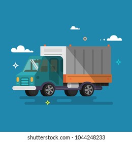 Delivery truck vector illustration. Postal service creative icon design.