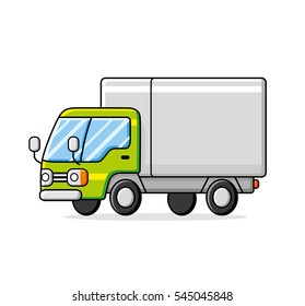 Delivery truck vector isolated.