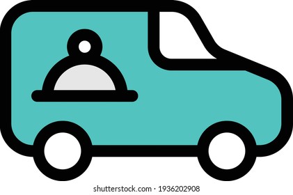 delivery truck vector line colour icon