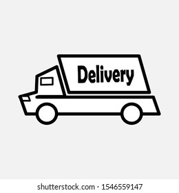 Delivery truck vector line icon