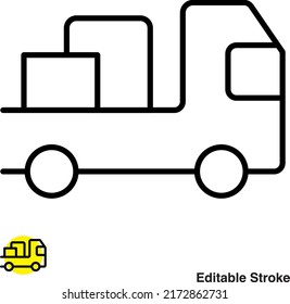 Delivery Truck Vector Line Icon
