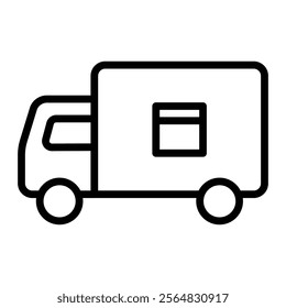 Delivery Truck Vector Line Icon Design