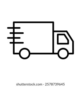 Delivery Truck Vector Line Icon Design