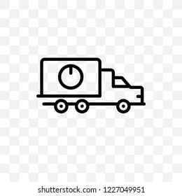 Delivery truck vector linear icon isolated on transparent background, Delivery truck transparency concept can be used for web and mobile