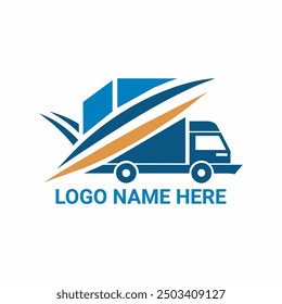 delivery truck vector logo icon isolated on white background
