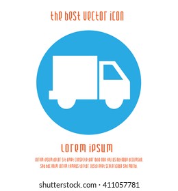 Delivery Truck vector logo icon. Car simple isolated silhouette symbol.